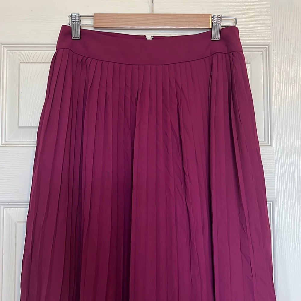 J Crew pleated magenta skirt